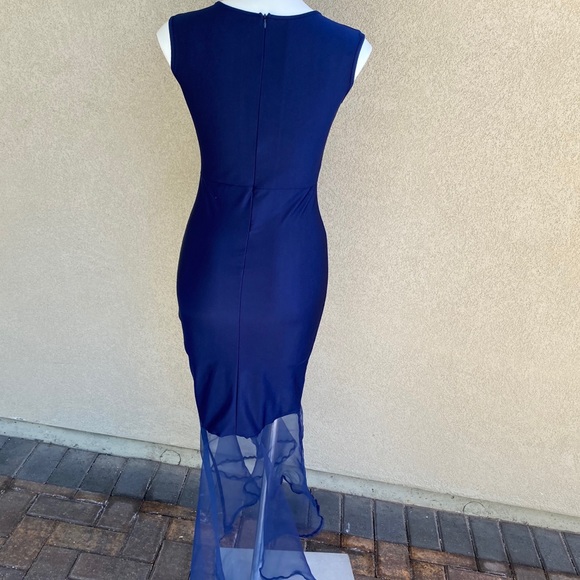 Marine Mermaid Tule Tale Bodycon Cocktail Dress - Picture 6 of 9